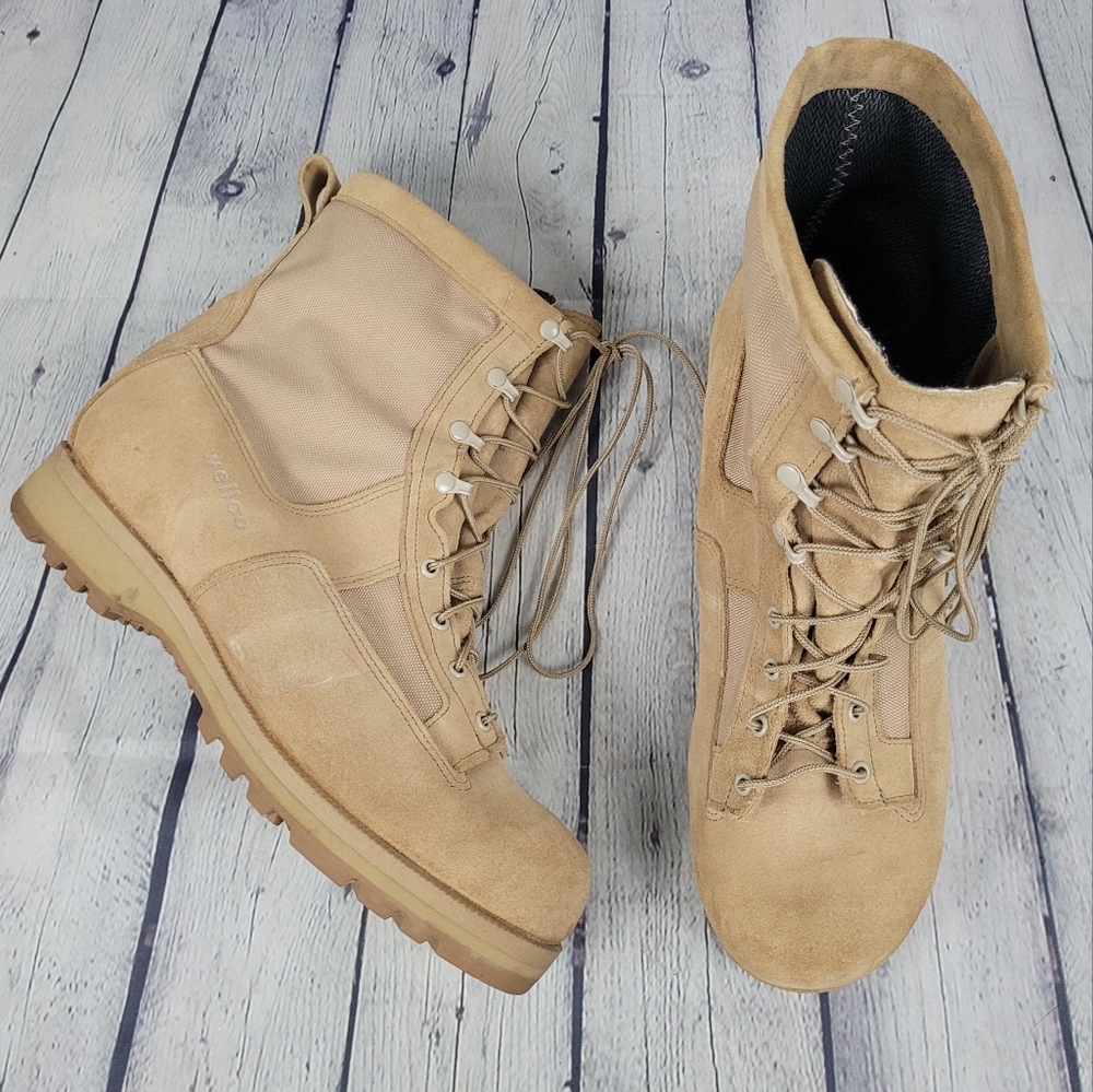 WELLCO | lace-up vibram sole suede military desert combat boots